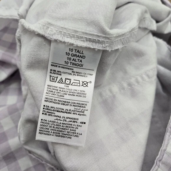 OLD NAVY Retro Gingham High-Waisted Cropped Wide-Leg Chino Pants 10 Tall - Picture 9 of 10